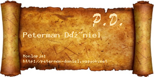 Peterman Dániel névjegykártya